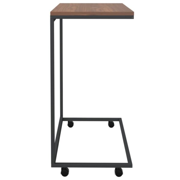 vidaXL Side Table with Wheels Black 21.7"x13.8"x27.6" Engineered Wood - Image 4