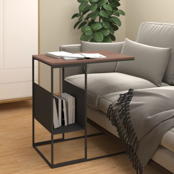 vidaXL Side Table Black 21.7"x14.2"x23.4" Engineered Wood