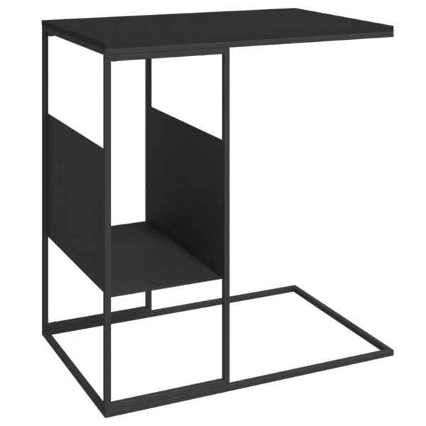 vidaXL Side Table Black 21.7"x14.2"x23.4" Engineered Wood - Image 2