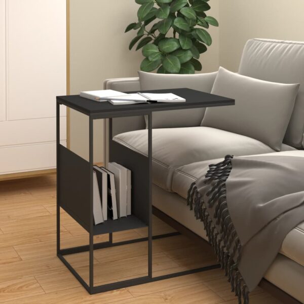 vidaXL Side Table Black 21.7"x14.2"x23.4" Engineered Wood