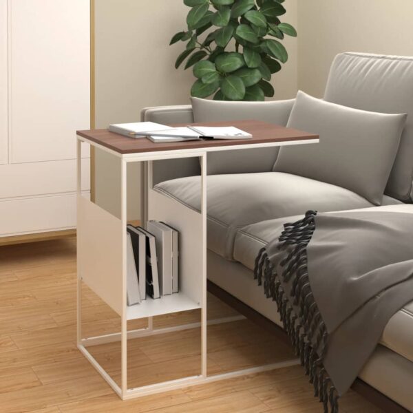 vidaXL Side Table White 21.7"x14.2"x23.4" Engineered Wood