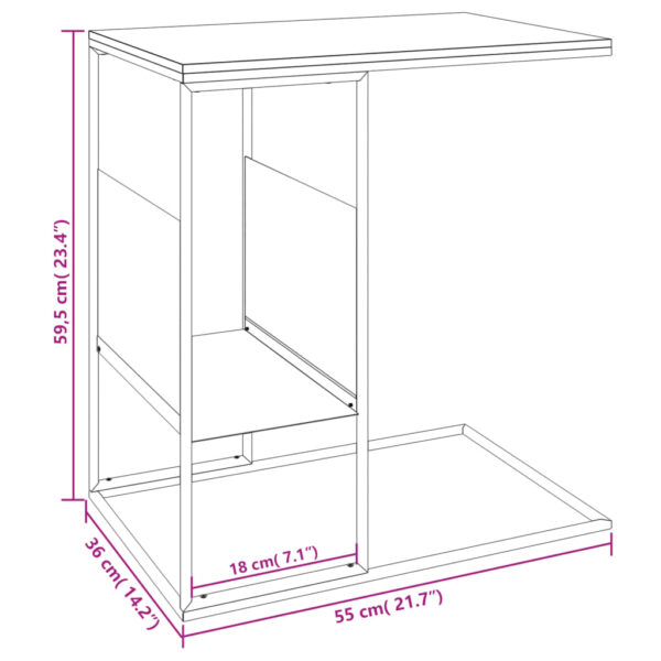 vidaXL Side Table White 21.7"x14.2"x23.4" Engineered Wood - Image 6