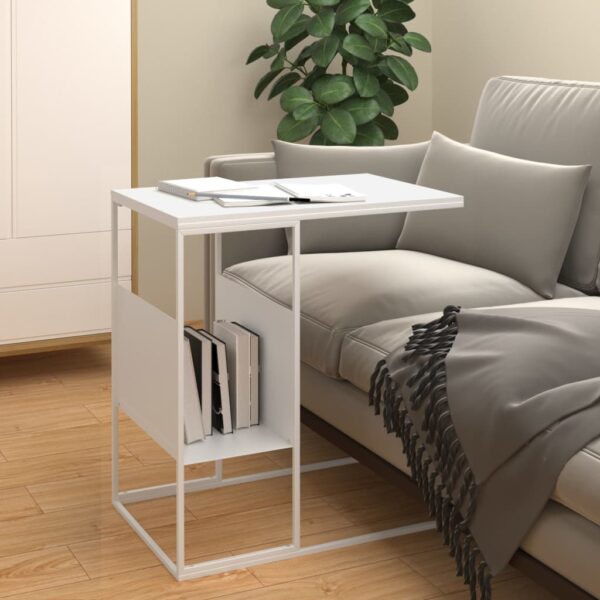 vidaXL Side Table White 21.7"x14.2"x23.4" Engineered Wood