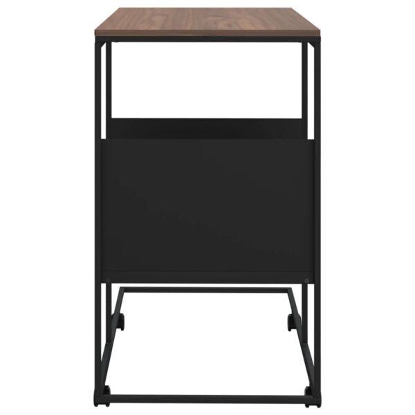 vidaXL Side Table with Wheels Black 21.7"x14.2"x25" Engineered Wood - Image 4