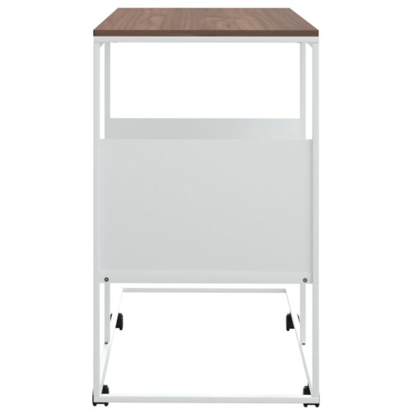 vidaXL Side Table with Wheels White 21.7"x14.2"x25" Engineered Wood - Image 4