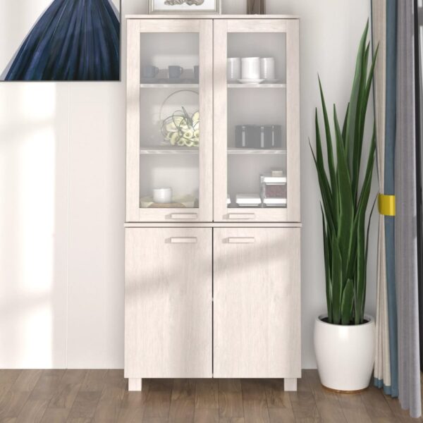 vidaXL Highboard HAMAR Solid Wood Pine White