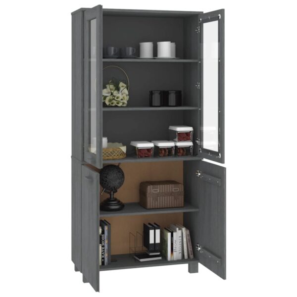 vidaXL Highboard HAMAR Solid Wood Pine Dark Gray - Image 6