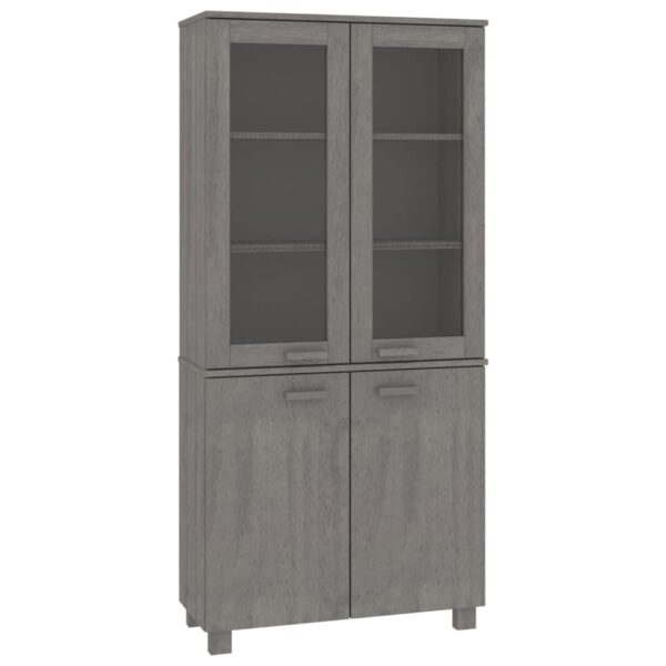 vidaXL Highboard HAMAR Solid Wood Pine Light Gray - Image 2