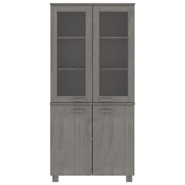 vidaXL Highboard HAMAR Solid Wood Pine Light Gray - Image 3