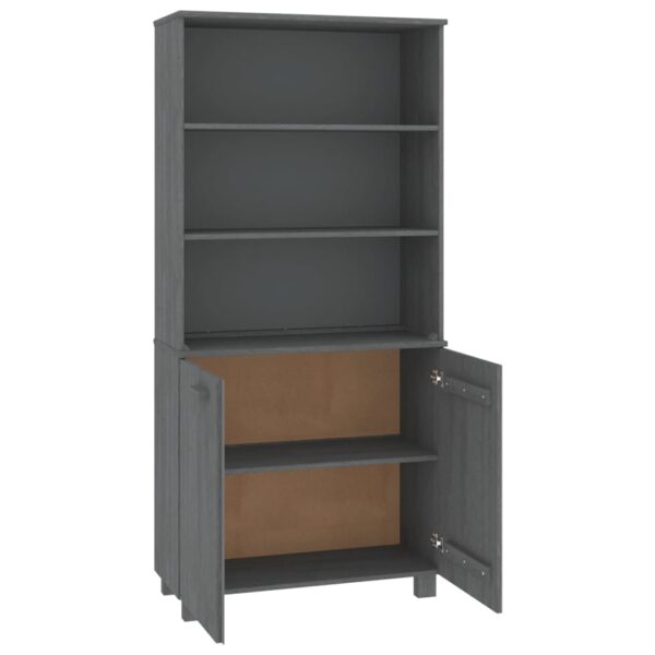 vidaXL Highboard HAMAR Solid Wood Pine Dark Gray - Image 5