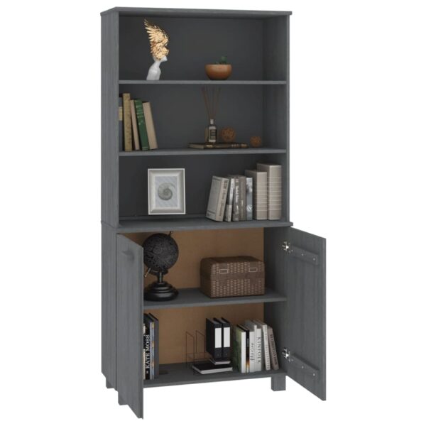 vidaXL Highboard HAMAR Solid Wood Pine Dark Gray - Image 6