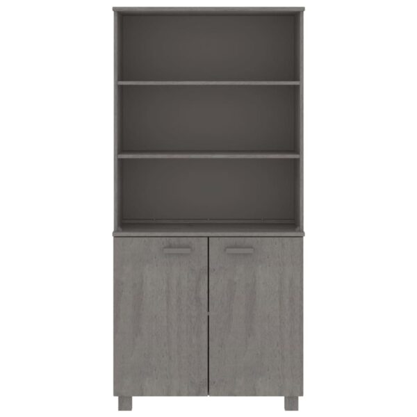 vidaXL Highboard HAMAR Solid Wood Pine Light Gray - Image 3