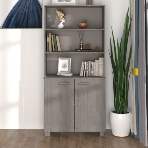 vidaXL Highboard HAMAR Solid Wood Pine Light Gray