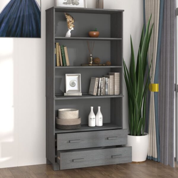 vidaXL Highboard HAMAR Solid Wood Pine Dark Gray - Image 7