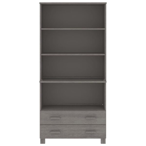 vidaXL Highboard HAMAR Solid Wood Pine Light Gray - Image 3