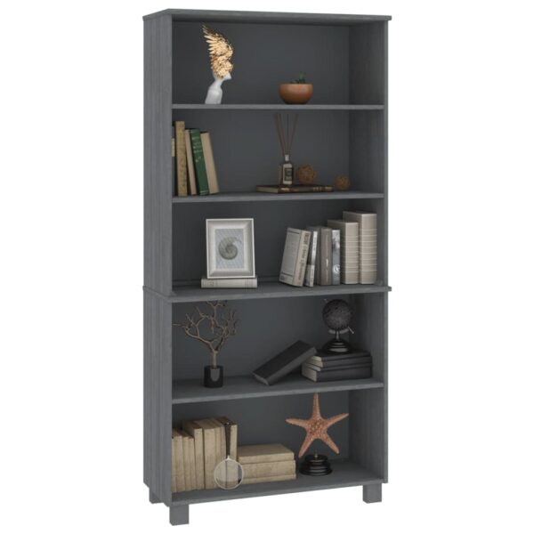 vidaXL Highboard HAMAR Solid Wood Pine Dark Gray - Image 5