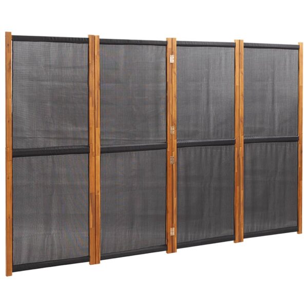 vidaXL 4-Panel Room Divider Black 110.2"x70.9" - Image 2