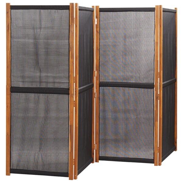 vidaXL 4-Panel Room Divider Black 110.2"x70.9" - Image 3