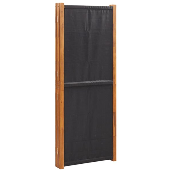 vidaXL 4-Panel Room Divider Black 110.2"x70.9" - Image 5