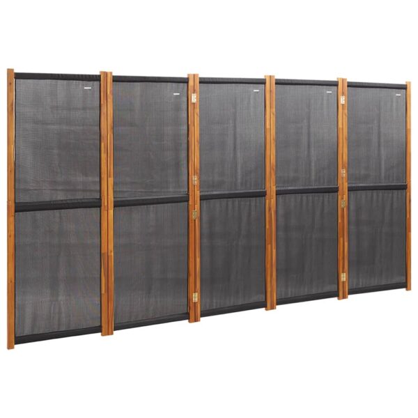 vidaXL 5-Panel Room Divider Black 137.8"x70.9" - Image 2