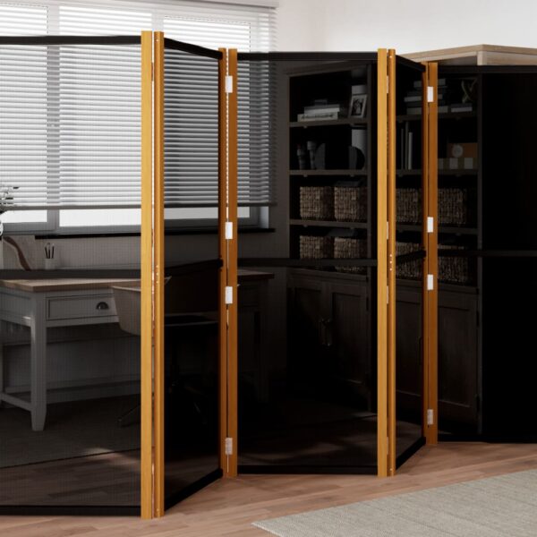 vidaXL 5-Panel Room Divider Black 137.8"x70.9"