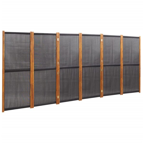 vidaXL 6-Panel Room Divider Black 165.4"x70.9" - Image 2