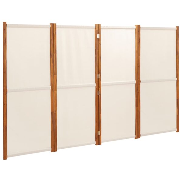 vidaXL 4-Panel Room Divider Cream White 110.2"x70.9" - Image 2