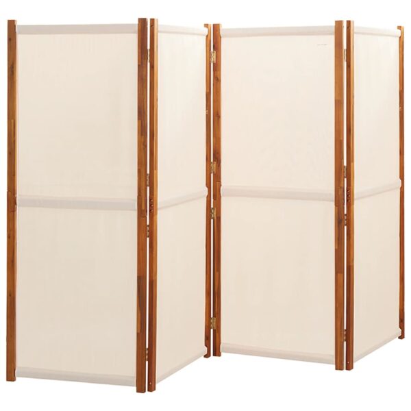 vidaXL 4-Panel Room Divider Cream White 110.2"x70.9" - Image 3