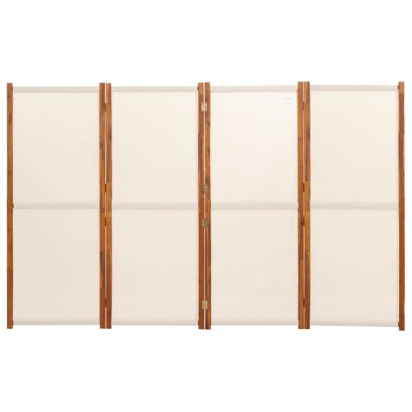 vidaXL 4-Panel Room Divider Cream White 110.2"x70.9" - Image 4