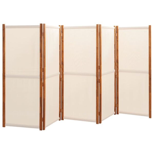 vidaXL 5-Panel Room Divider Cream White 137.8"x70.9" - Image 3