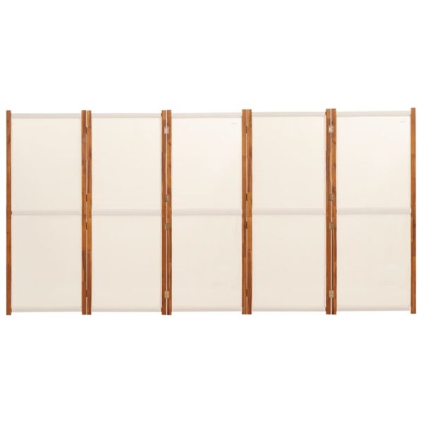 vidaXL 5-Panel Room Divider Cream White 137.8"x70.9" - Image 4