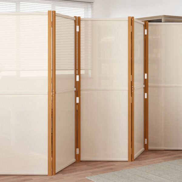 vidaXL 5-Panel Room Divider Cream White 137.8"x70.9"