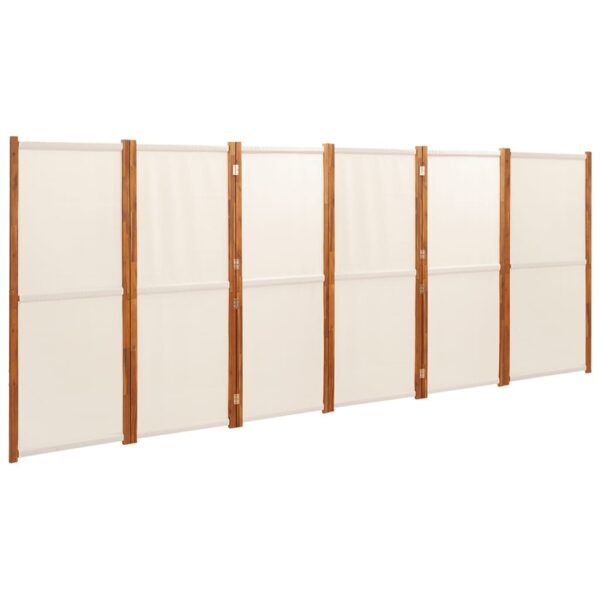 vidaXL 6-Panel Room Divider Cream White 165.4"x70.9" - Image 2