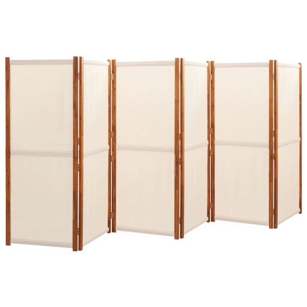 vidaXL 6-Panel Room Divider Cream White 165.4"x70.9" - Image 3