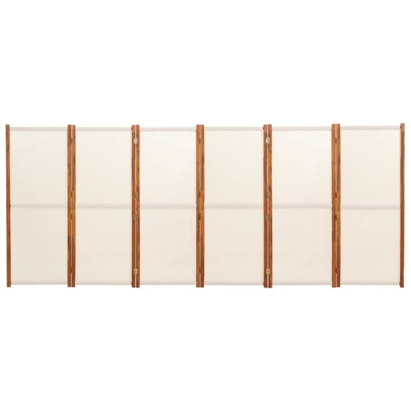 vidaXL 6-Panel Room Divider Cream White 165.4"x70.9" - Image 4