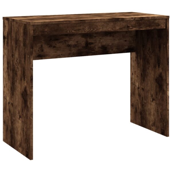 vidaXL Desk Smoked Oak 35.4"x15.7"x28.3" Engineered Wood - Image 2