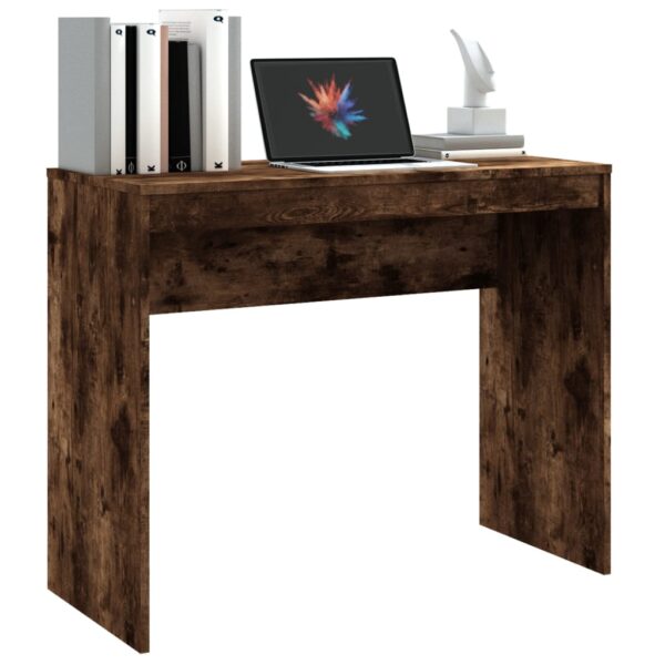 vidaXL Desk Smoked Oak 35.4"x15.7"x28.3" Engineered Wood - Image 4