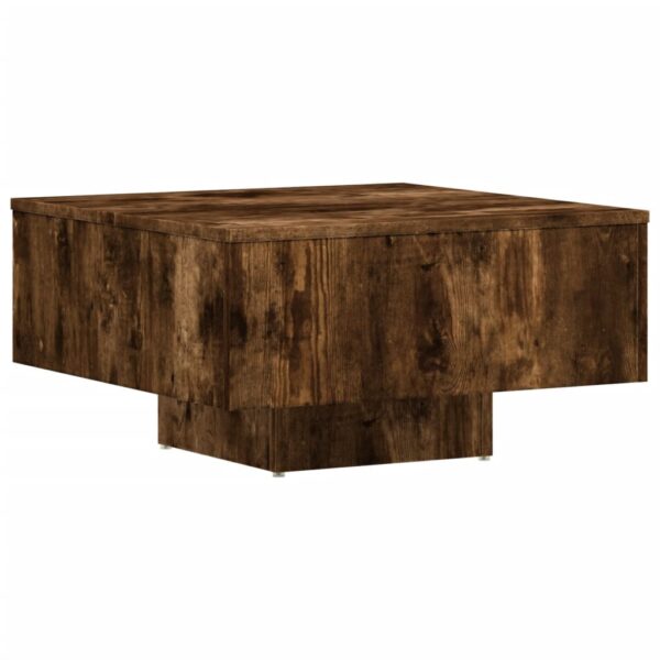 vidaXL Coffee Table Smoked Oak 23.6"x23.6"x12.4" Engineered Wood - Image 2