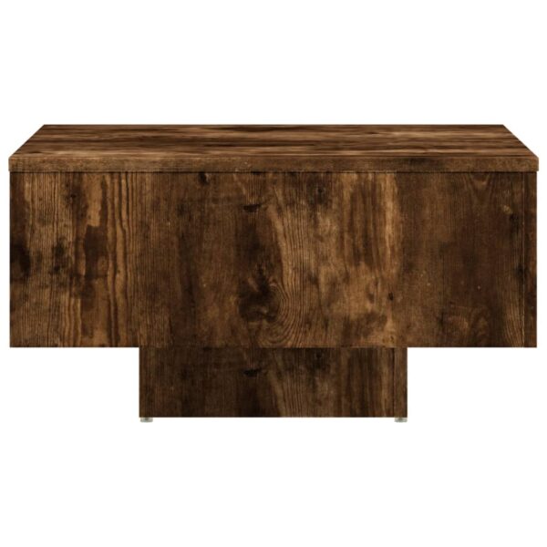 vidaXL Coffee Table Smoked Oak 23.6"x23.6"x12.4" Engineered Wood - Image 5