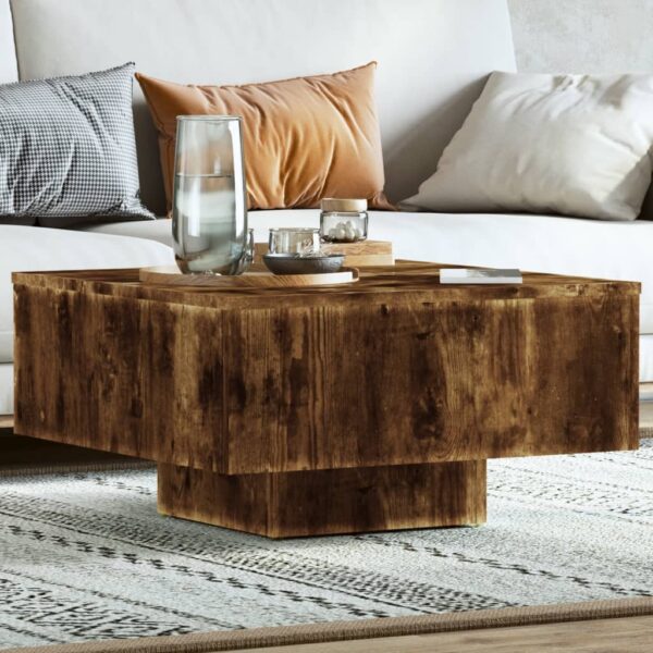 vidaXL Coffee Table Smoked Oak 23.6"x23.6"x12.4" Engineered Wood