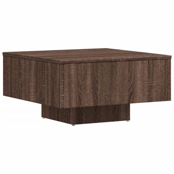 vidaXL Coffee Table Brown Oak 23.6"x23.6"x12.4" Engineered Wood - Image 2