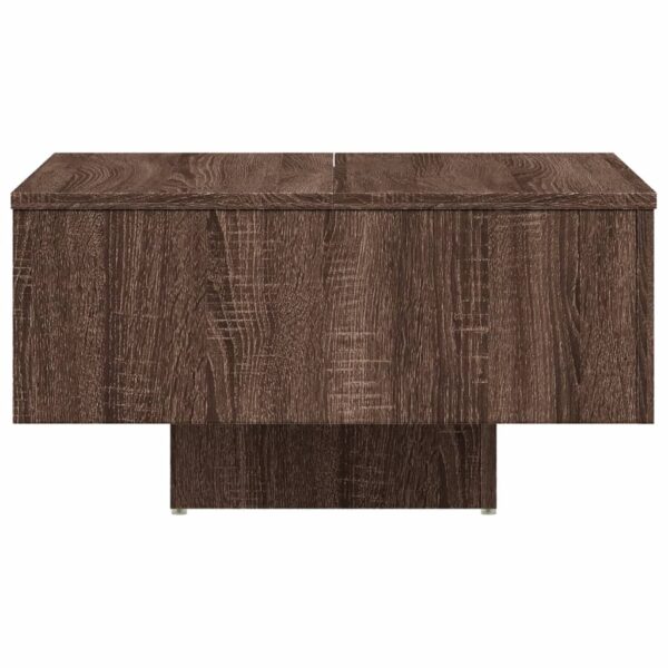 vidaXL Coffee Table Brown Oak 23.6"x23.6"x12.4" Engineered Wood - Image 6