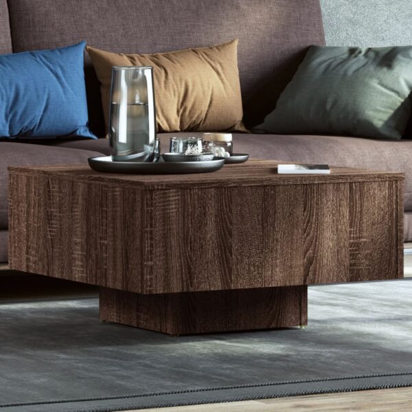 vidaXL Coffee Table Brown Oak 23.6"x23.6"x12.4" Engineered Wood