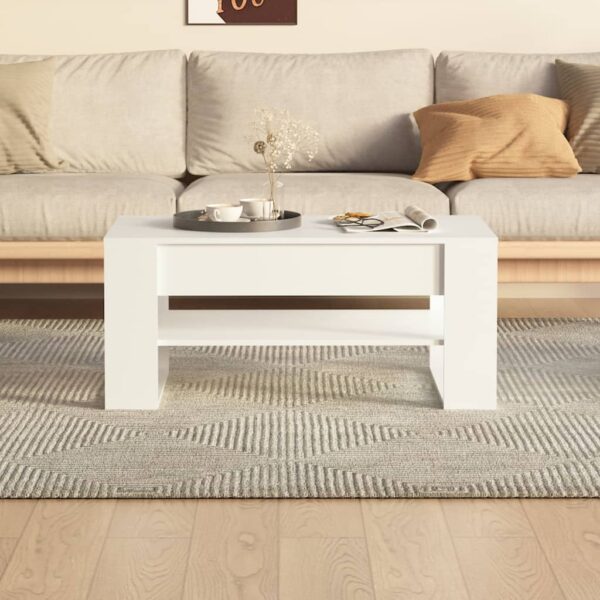 vidaXL Coffee Table White 40.2"x21.7"x17.7" Engineered Wood - Image 5