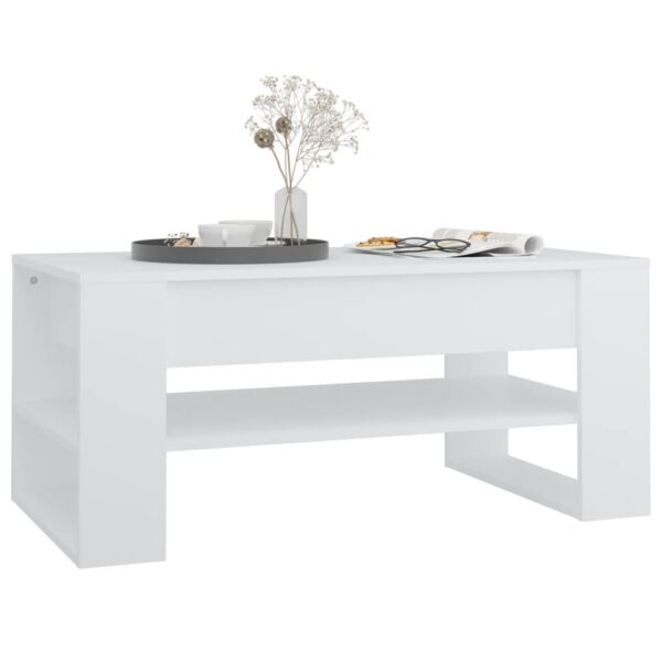 vidaXL Coffee Table White 40.2"x21.7"x17.7" Engineered Wood - Image 6