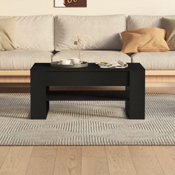 vidaXL Coffee Table Black 40.2"x21.7"x17.7" Engineered Wood - Image 5