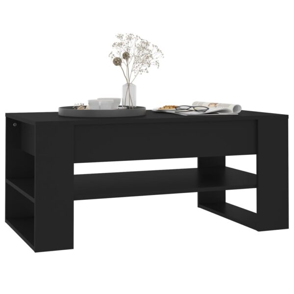 vidaXL Coffee Table Black 40.2"x21.7"x17.7" Engineered Wood - Image 6