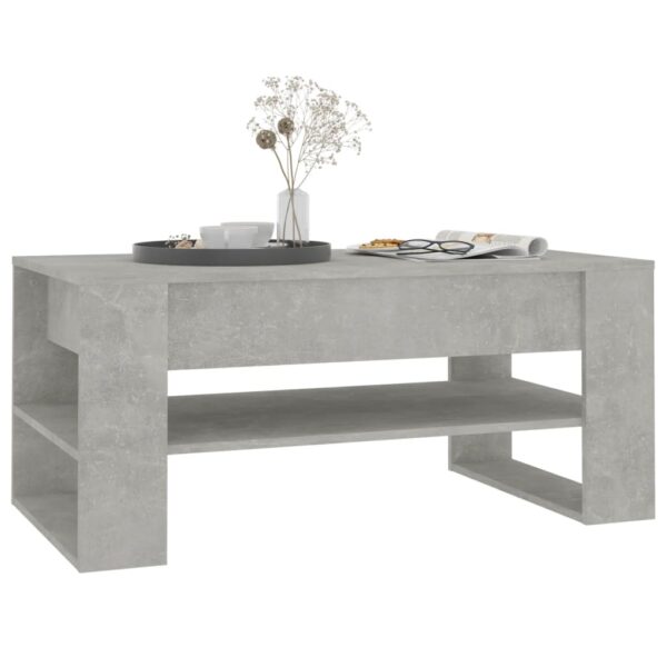 vidaXL Coffee Table Concrete Gray 40.2"x21.7"x17.7" Engineered Wood - Image 6