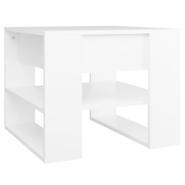 vidaXL Coffee Table White 21.9"x21.7"x17.7" Engineered Wood - Image 2