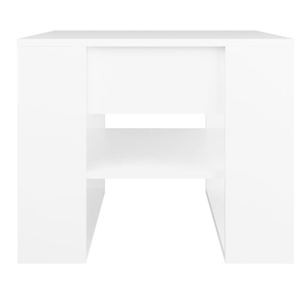 vidaXL Coffee Table White 21.9"x21.7"x17.7" Engineered Wood - Image 3